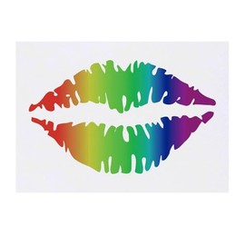 'Rainbow Lips' Temporary Tattoo - Water Resistant, Skin-Safe, Non-Toxic Transfer (TO00083755)