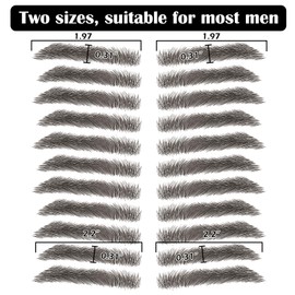 Aresvns Eyebrow Tattoo for Men!Realistic Fake Tattoo Eyebrows 66 Pairs Black,Popular 4D Imitation Eyebrows Transfer Stickers,Suitable Sizes Christmas Gift