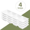 Plasticpro 4 Sectional Rectangle Plastic Disposable Serving Tray/Platter 5 X