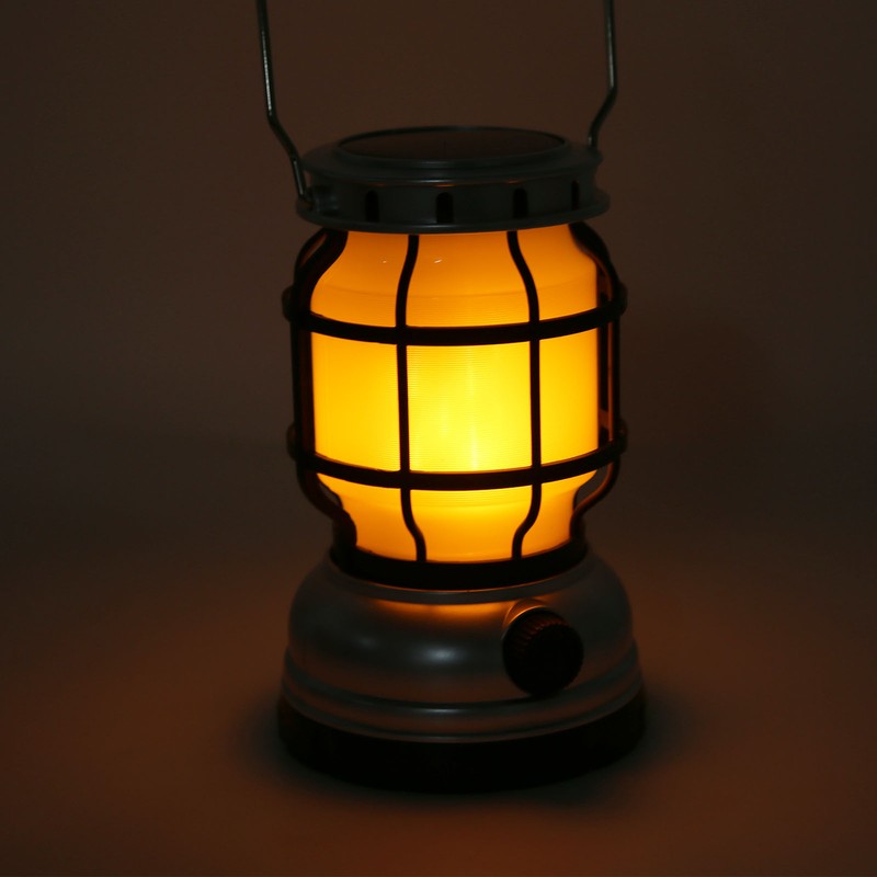 LED Camping Lantern USB Rechargeable Solar Powered Camping Light for