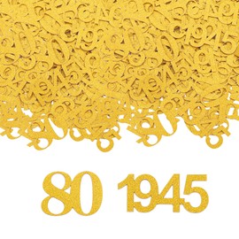 GoldRock Confetti 80th Birthday Decoration Large 3.4-5 cm, Pack of 100 Confetti 80th Birthday, Decoration 80th Birthday Woman Man 1945, Glitter Table Decoration 80th Birthday, Decoration 80th Birthday