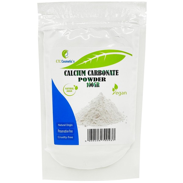 Calcium Carbonate Powder - 100 g - (calcium carbonate powder) is used in mineral make-up formulations and as a gentle abrasive for oral care products.