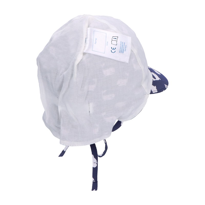 Sterntaler Unisex Children's Peaked Cap Neck Protection Whales Children's Hat,