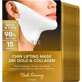 MAREE Mascarilla reafirmante V Line con oro de 24 quilates  Mascarilla facial de colágeno profundo para mujeres  Mascarilla moldeadora de mandíbula