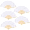 AllBright Paper Fan, Plain, White Fan, Decorative Fan, Handicraft, DIY,