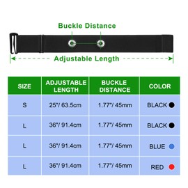 CooSpo Heart Rate Monitor Chest Strap Replacement Belt Compatible with Wahoo and Garmin Transmitters Adjustable Elastic Band-25inch (Hook type)