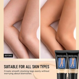 Waterproof Leg Makeup, Long-Lasting Even Skin Colour, 40ml, Set of 2