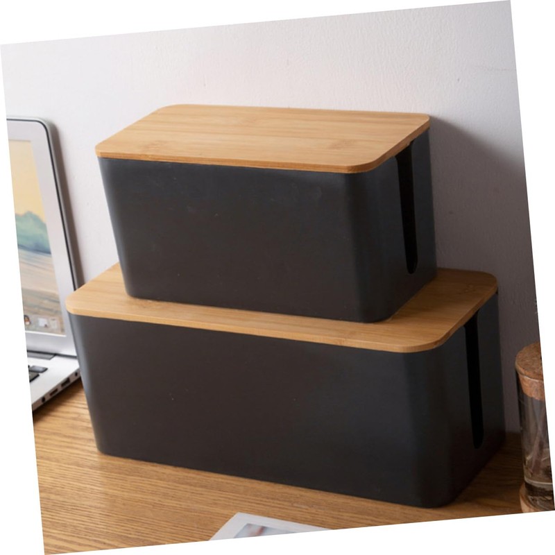 KOMBIUDA Household Cable Manager Medium Box Charging Cable Storage Container