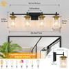 Spiglamm 4-Lights Black and Gold Bathroom Vanity Light, Modern Bathroom