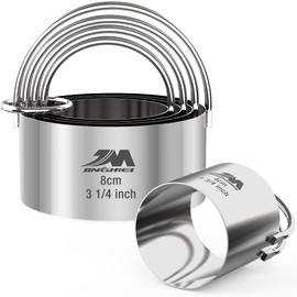 M JINGMEI M JINGMEI Biscuit Cutter Set for baking (5 Pieces/Set), Round Cookies Cutter with Handle, Professional Baking Dough Tools