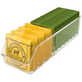 MaxGear Tea Bag Organizer Clear Plastic Tea Bag Storage Holder for Pantry, Kitchen, Cabinet, Countertop, 1 Pack