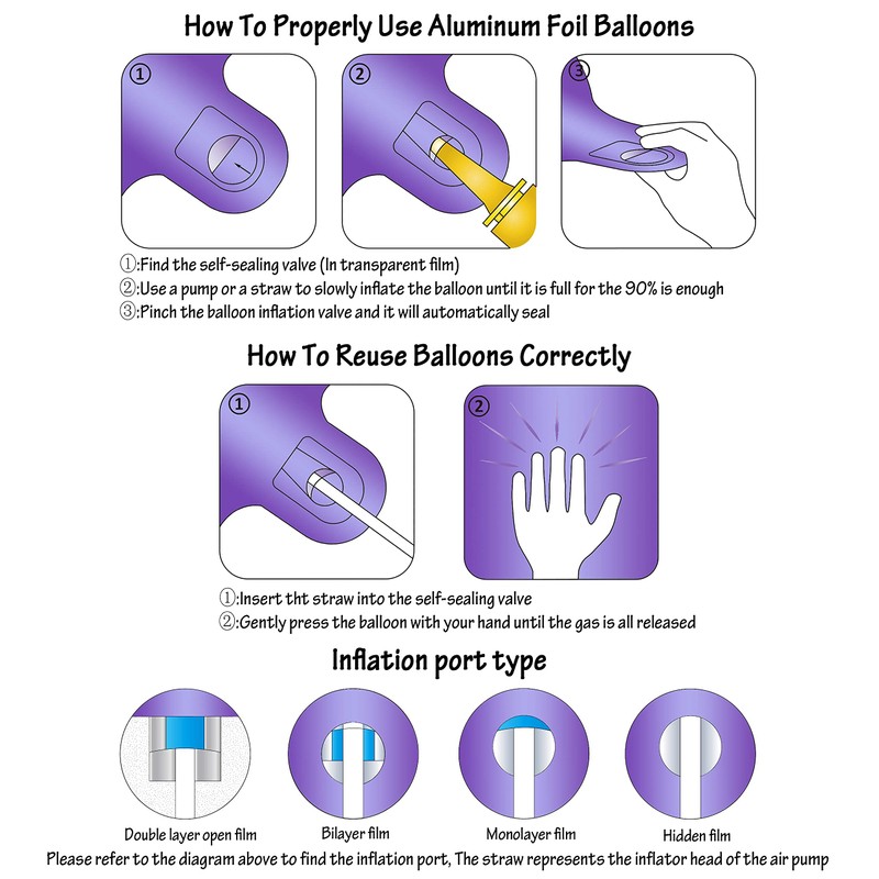 40 Inch Purple number Helium Foil Birthday Party Digit Balloons