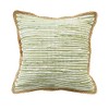 LR Home Sweet Pea Striped Jute Bordered Throw Pillow, Green/White/Tan