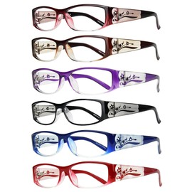EYEBOGO Kaylee Stylish Reading Glasses for Women - Women's Reading Glasses with Timeless Design - (6-Pack, 0.50)
