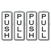 Door Sign Set, Push Pull Vinyl Stickers, 1.75 x 5