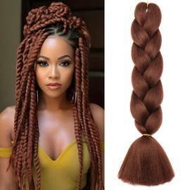 Benehair Braiding Hair Long Braids Extensions Hair 24 Inches Colorful Synthetic Hair for Braid Human Braiding Hair Light Brown Hair Extensions for Women(Light Brown, 100g)