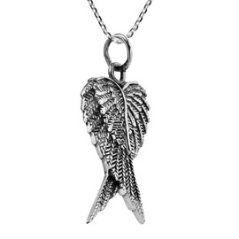 AeraVida Beautiful Heavenly Folded Angel Wings .925 Sterling Silver Necklace | Sterling Silver Necklace for Women | Long Necklaces for Women