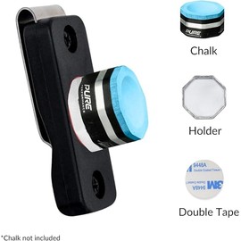 Cru5h Billiards Magnetic Chalk Holder Belt Clip - Rare Earth Neodymium Magnet Belt Clip with Metal Chalk Holder - Fits All Magnetic Chalk Holders (Large Octagon Holder)