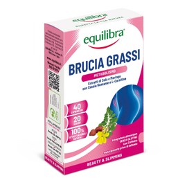equilibra Integratori Alimentari, Perdita di Peso Bruciagrassi, Integratore per l'Equilibrio del Peso Corporeo, Azione Tonica, Stimola il Metabolismo, Senza Glutine, 40 Compresse