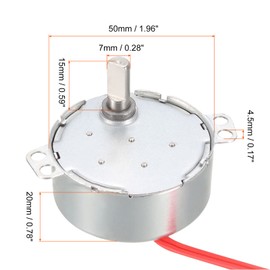 Rebower Synchronous Gear Motor AC 12V 8-10RPM 50-60Hz D Shaft CCW/CW 4W Electric Motor Turntable Motor