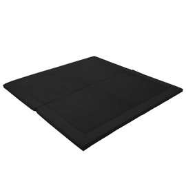 FDP SoftScape Velvety and Vinyl Space Saver 4-Section Folding Activity Mat for Infants and Toddlers, Tummy Time for Babies, Soft Foam and Colorful Play in Home, Daycare or Preschool - Onyx