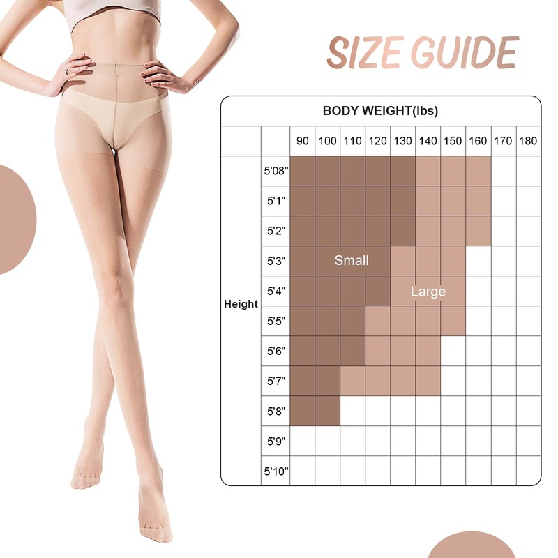 Aomig Women's tights, 5 denier, 2 pieces, ultra light, tear-resistant,