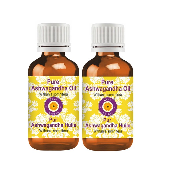 Deve Herbes Pure Ashwagandha oil (Withania somnifera) (Pack of Two)
