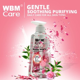 WBM Care Body Wash, For All the Skin Types, Formulated with Rose & Pearl Extracts with Himalayan Pink Salt, Ultra Moisturizing & Soothing, Shower Gel, 17.5 fl oz