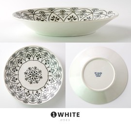 Minorutouki 4965583756743 Platter, Moroccan, White, L (Diameter 9.4 inches (24 cm)