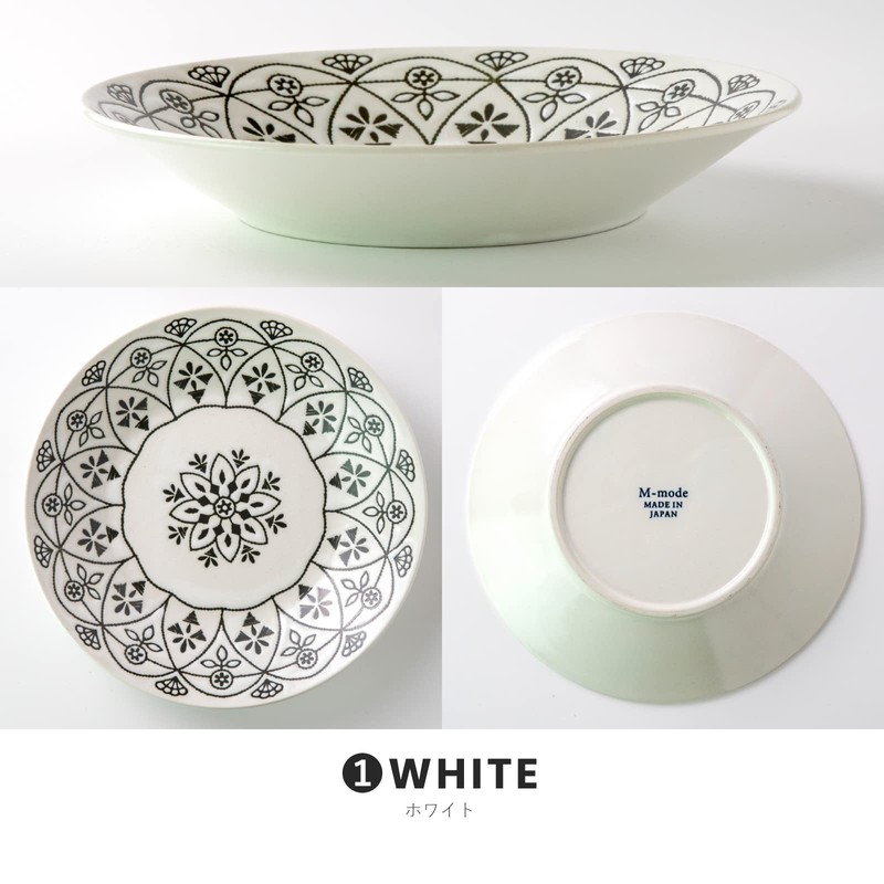 Minorutouki 4965583756743 Platter, Moroccan, White, L (Diameter 9.4 inches (24