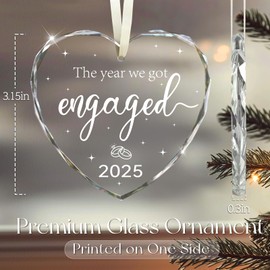 Engagement Gifts for Couples 2025, Gifts for Newly Engaged Couples Happy Engagement GIF ts for Her Cool Engagement GIF t Glass Engagement Ornament Engaged Ornament 2025 Engagement Party Decorations