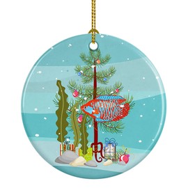 Caroline's Treasures CK4524CO1 Dwarf Gourami Merry Christmas Ceramic Ornament, 3 in, Multicolor