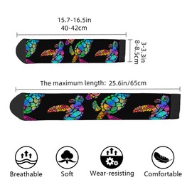 AOYEGO Sea Turtle Funny Socks Colorful Vintage Tortoise Psychedelic Turtles Tattoo Trendy Coloring Boho Style Novelty Casual Crew Socks Contrast Color Design for Women Men Gift