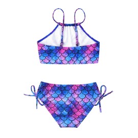 QPANCY Traje de baño de 2 piezas para niñas con correa ajustable, Sirena 798, 6-7 Años