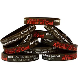 SayitBands 15 of XL 9" Armor of God Wristband Bracelets Ephesians 6:15-18