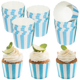 Cupcake Baking Cups Disposable Muffin Cases Baking Paper Cupcake Liners Baking Cups Made of Sturdy Paper for Birthdays Weddings and Parties (50 per Pack) (Light Blue)