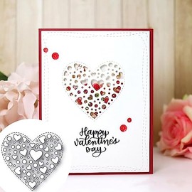Heart Cutting Dies for Card Making，Cutting Dies Cut Stencils for DIY Scrapbooking Photo Album Decorative Embossing Paper Dies for Card Making Templated…