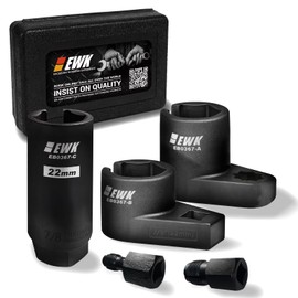 EWK 5 Pcs Automotive Oxygen Sensor Socket & Thread Chaser Set, Offset O2 Sensor Wrench Removal Tool