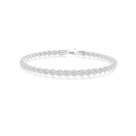 nometo 925 Sterling Silver Rope Chain Bracelet 5mm Silver Bracelet for Men Women Silver Bracelet 6.5-9 Inches（6.5）