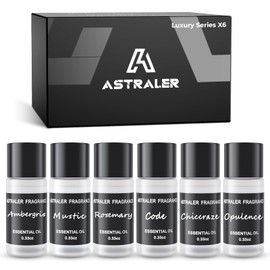 ASTRALER Luxury Series 6-Pack Car Air Freshener Refills (10mL Each) | Smart Diffuser Essential Oil Kit with 6 Unique Fragrances | Long-Lasting Scents for Car Aromatherapy