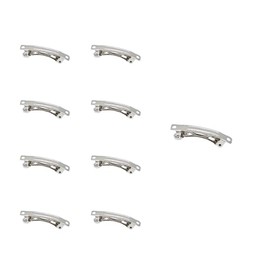 WEAXIO 100pcs 2.36in French Barrette Clips Blank, Metal Hair Clips for DIY Craft, Barrettes Snap Clips - Silver