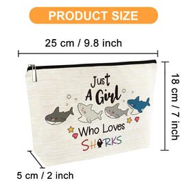 GOMAKERER Kosmetiktaschen Mit Reißverschluss Tragbare Reise Kosmetiktasche Mit Cartoon Haien Aufdruck Personalisierte Reise Kulturtasche Clutch Accessoire Organizer Für Frauen Mädchen Geschenke