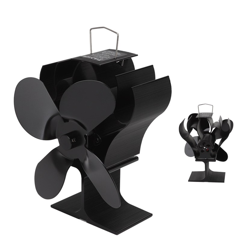 Heat Powered Stove Fan Self Starting Heat Resistant Aluminum Alloy