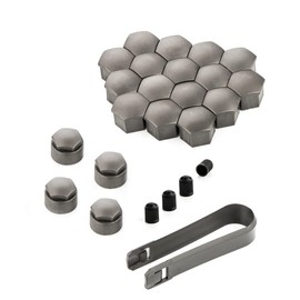 LST 20x Radschraubenkappen Abdeckkappen diebstahlhemmende Kappen 17 mm grau matt