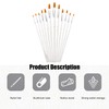 QZKJQDD 12Pcs Flat Paint Brush Set, Nylon Acrylic Paint Brush