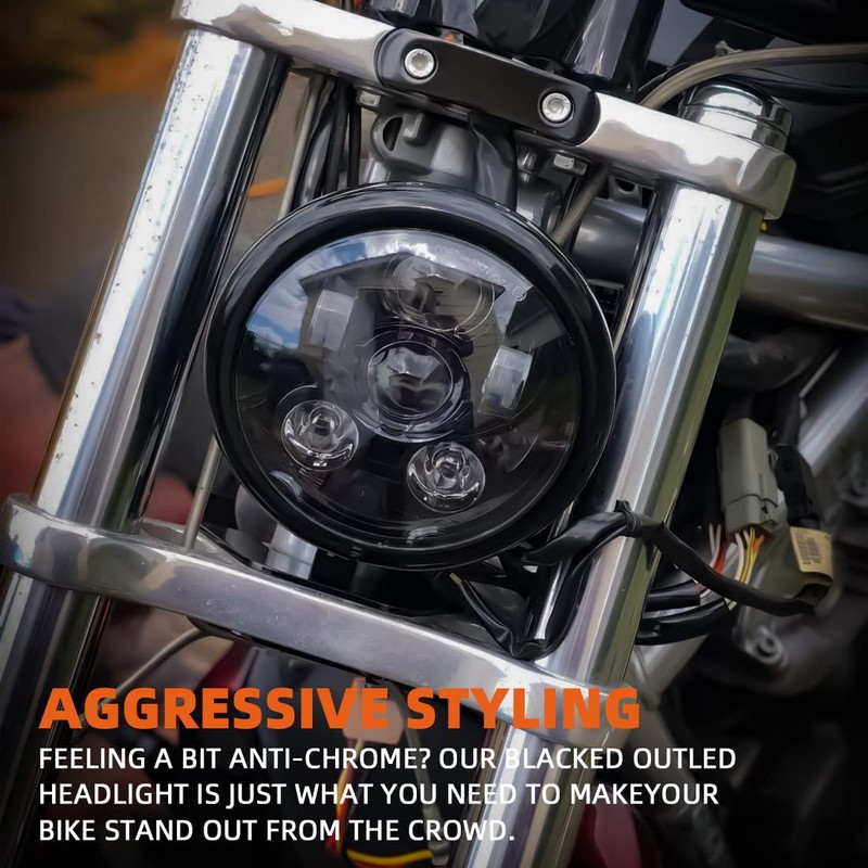 SKTYANTS 5.75" Harley Auto Bike LED Headlight Projector Black Hi/lo