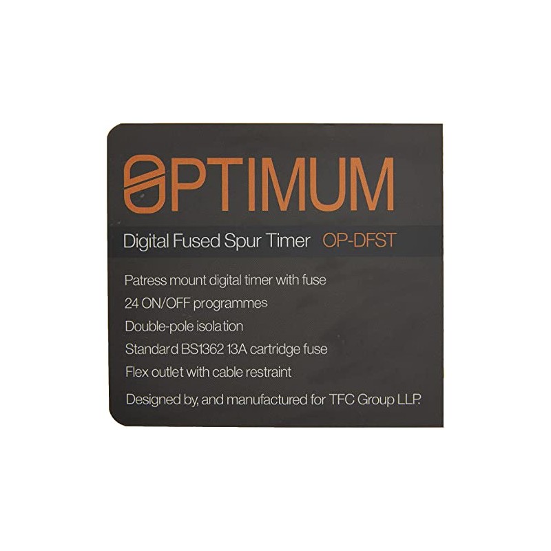 Optimum 7 Day Fused spur Timer, White, One Size