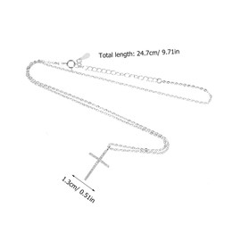 Healeved Rhinestone Cross Pendant Necklace for Women Stylish Charm Chain Necklace Minimalist Design for Casual and Formal Occasions Comfortable Cupronickel Material Unique Fashion Accessory