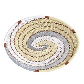 Bridge for Africa Fair Trade Zulu Telephone Wire Small Oval Basket, Each One Unique, Silver Sea, Each One Unique