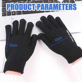 JSTHHTT 2 Pairs Winter Thermal Gloves, Winter Gloves for Men and Women, Touch Screen Gloves, Warm Knit Gloves, for Running Ski Cycling Riding Hiking Camping